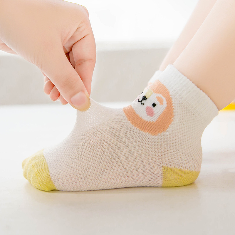Socks Whole Zhuo Shang Cotton Children&#039;s Socks Spring and Summer Men and Women Infant Baby Cartoon Animal Mesh Socks