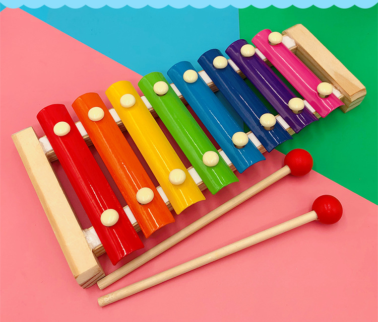 Baby Early Childhood Education Colorful Music Box Wooden Toy Piano Infant Little Xylophone Children Educational Wooden Toys