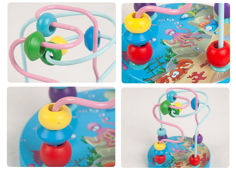 One Piece Dropshipping Early Education Infant Children's Toys Beaded Beads Sets of Column Building Blocks Percussion Piano Rainbow Tower Toy Worm Package