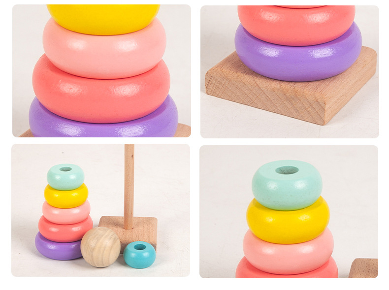 One Piece Dropshipping Early Education Infant Children's Toys Beaded Beads Sets of Column Building Blocks Percussion Piano Rainbow Tower Toy Worm Package