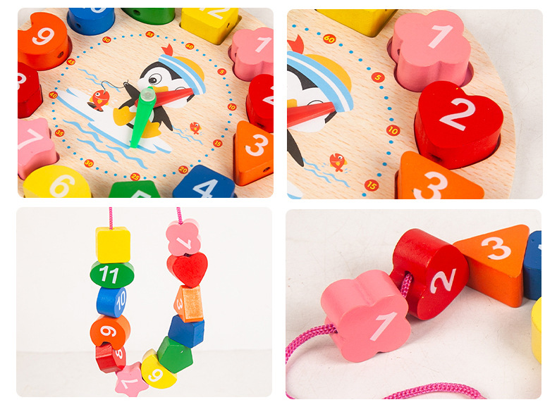 One Piece Dropshipping Early Education Infant Children's Toys Beaded Beads Sets of Column Building Blocks Percussion Piano Rainbow Tower Toy Worm Package