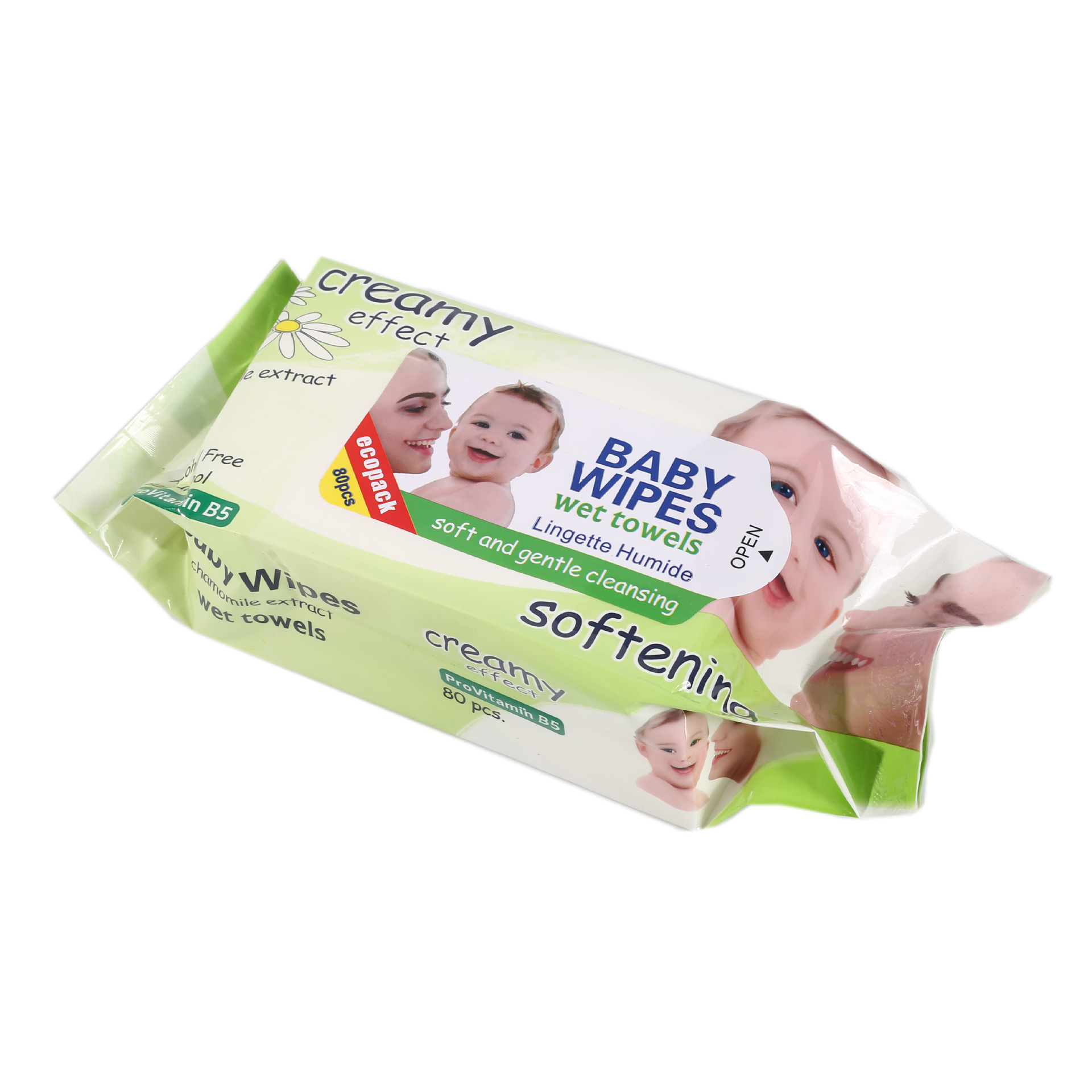 80 Pumping Baby Wet Tissue Paper Hand Mouth Cleaning Cleansing Household Children Cleaning Wipes Foreign Trade Cleaning Spunlace Wipes