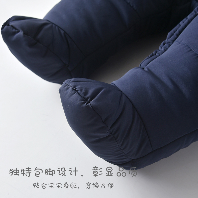 INS Popular Baby Winter Clothes Jumpsuit Thick Quilted Fleece-Lined Keep Baby Warm Cotton-Padded Coat Baby Clothes Foreign Trade Children&#039;s Wear