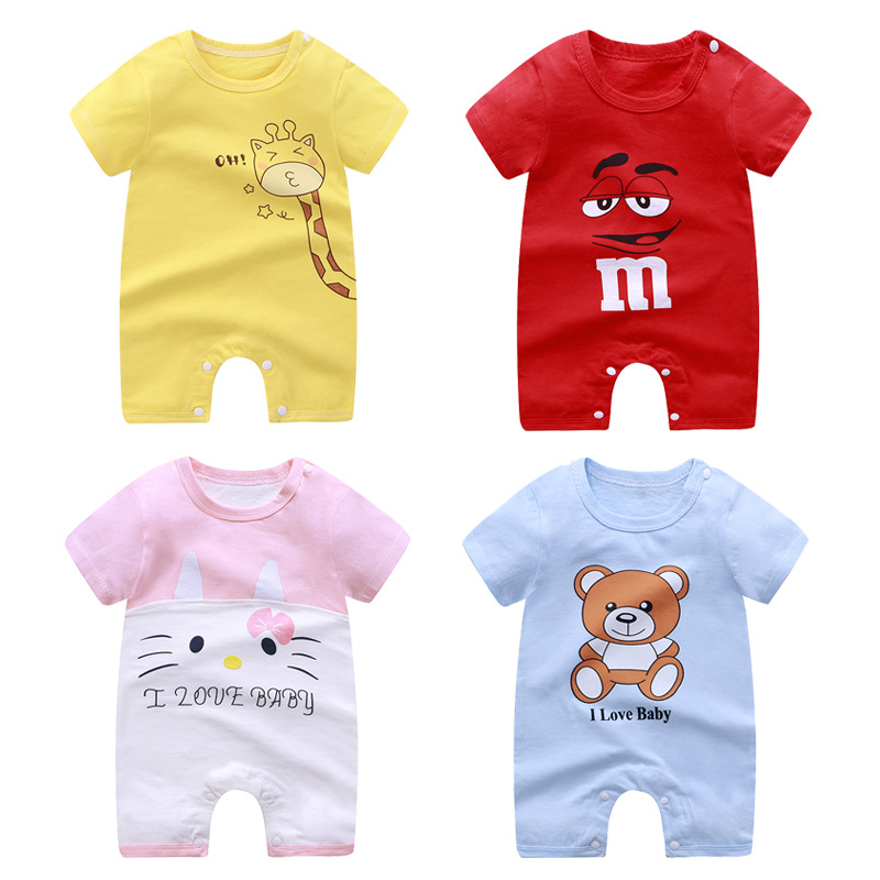 Baby Jumpsuit Romper Cotton Summer Clothing Baby Clothes Children&#039;s Short-Sleeved Newborn Jumpsuit Children&#039;s Clothing