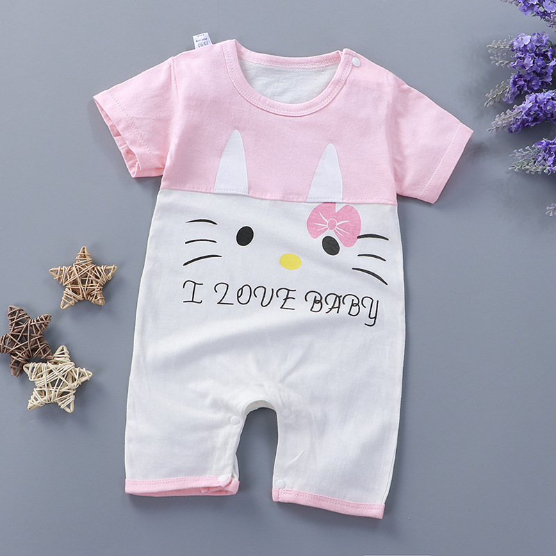 Baby Jumpsuit Romper Cotton Summer Clothing Baby Clothes Children&#039;s Short-Sleeved Newborn Jumpsuit Children&#039;s Clothing
