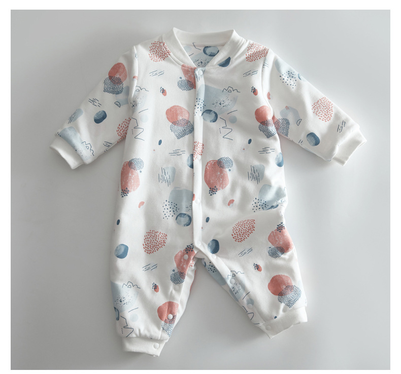 Newborn Baby Clothes Cotton Thickened Jumpsuit Baby Autumn and Winter Clothes Romper Thin Cotton Romper New Cotton-Padded Coat