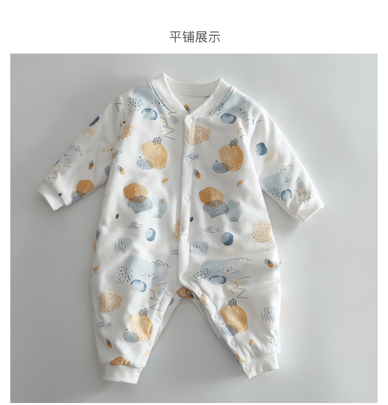 Newborn Baby Clothes Cotton Thickened Jumpsuit Baby Autumn and Winter Clothes Romper Thin Cotton Romper New Cotton-Padded Coat