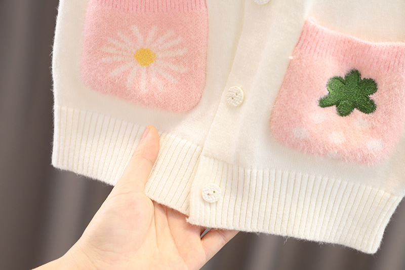 Girls' Spring Clothes Children's Vest Autumn Baby Clothes Baby Sweater Vest Spring and Autumn Outer Wear Knitted Kids' Tops