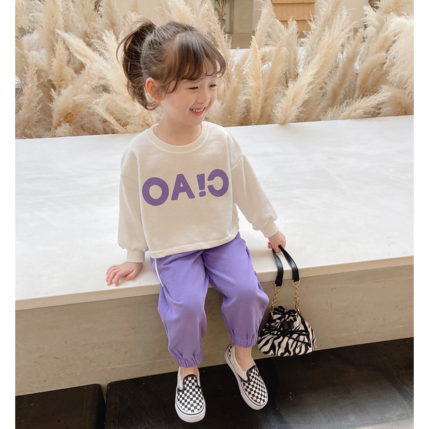 Girls' Autumn Set 2021 New Korean Style Trendy Spring and Autumn Children's Online Red Two-Piece Set Baby Clothes Fashion