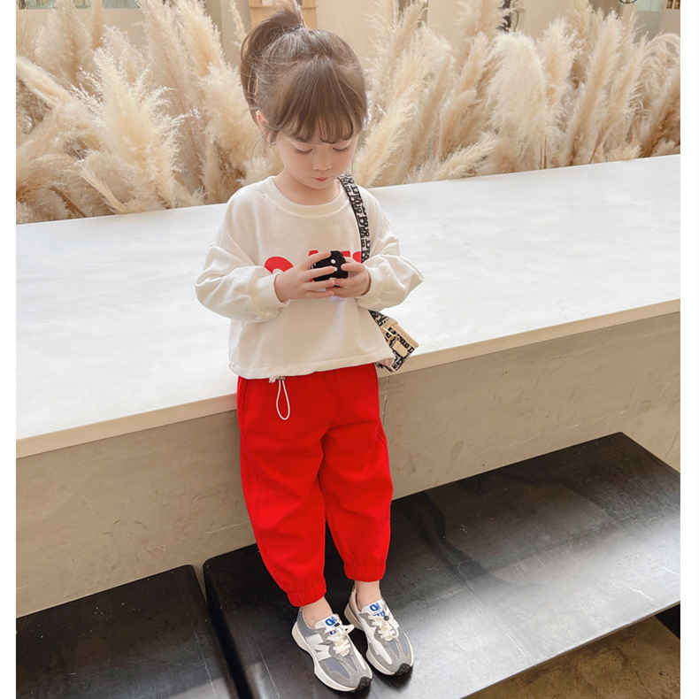 Girls' Autumn Set 2021 New Korean Style Trendy Spring and Autumn Children's Online Red Two-Piece Set Baby Clothes Fashion