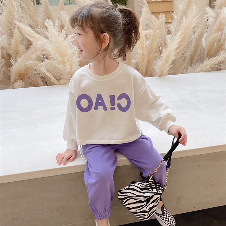 Girls' Autumn Set 2021 New Korean Style Trendy Spring and Autumn Children's Online Red Two-Piece Set Baby Clothes Fashion