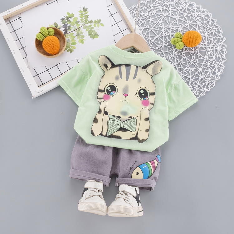 Children's Suit 2020 Summer New Children's Cartoon Casual Boy's Short-Sleeved T-shirt 0-4 Years Old Baby Clothes Two-Piece Set Children's Suit 2020 Summer New Children's Cartoon Casual Boy's Short-Sleeved T-shirt 0-4 Years Old Baby Clothes Two-Piece Set