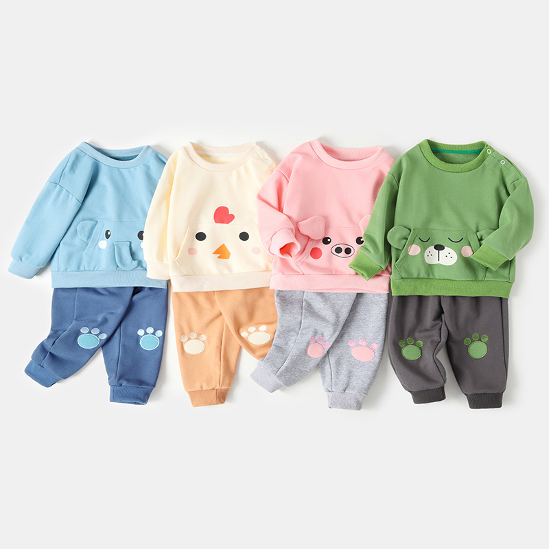 Baby Sweater Suit Spring and Autumn Girls&#039; Toddler Tops Boys&#039; Children&#039;s Autumn Clothing Baby Clothes Two-Piece Set Autumn