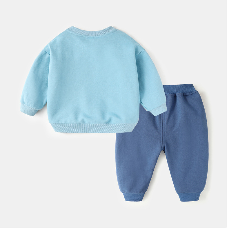 Baby Sweater Suit Spring and Autumn Girls' Toddler Tops Boys' Children's Autumn Clothing Baby Clothes Two-Piece Set Autumn