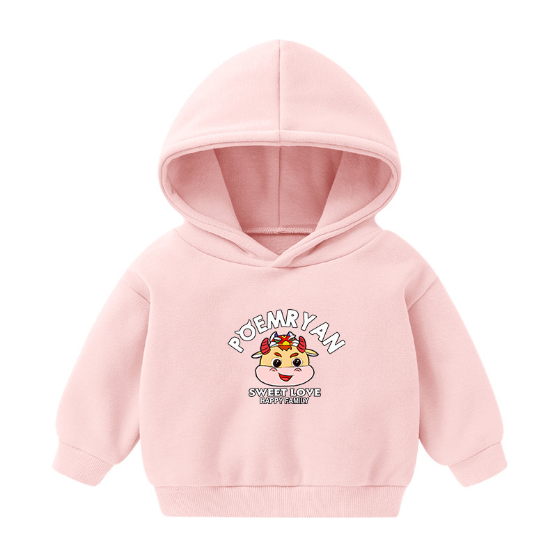 Foreign Trade Children's Wear Girls' Boys' Cute Long Sleeve Hoodies Children Fashionable Fleece-Lined Hooded Autumn Baby Clothes Foreign Trade Children's Wear Girls' Boys' Cute Long Sleeve Hoodies Children Fashionable Fleece-Lined Hooded Autumn Baby Clothes