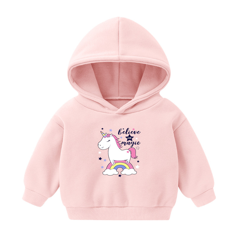 Foreign Trade Children's Wear Girls' Boys' Cute Long Sleeve Hoodies Children Fashionable Fleece-Lined Hooded Autumn Baby Clothes Foreign Trade Children's Wear Girls' Boys' Cute Long Sleeve Hoodies Children Fashionable Fleece-Lined Hooded Autumn Baby Clothes