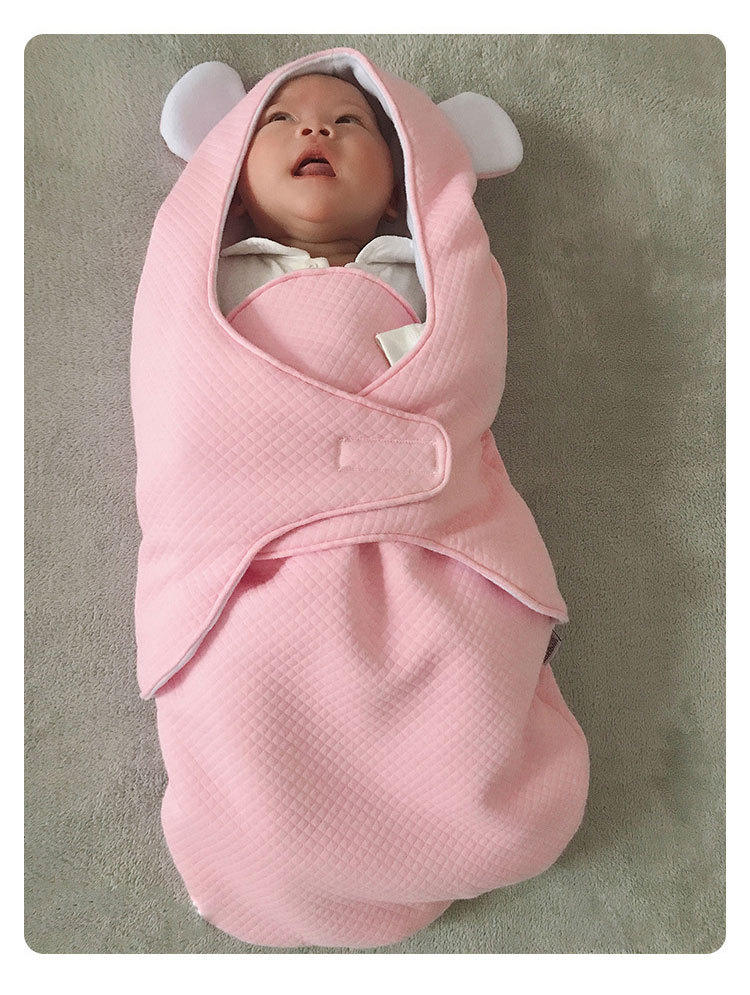 Baby Air Jacquard Cotton Anti-Startle Autumn and Winter Thickening Dual-Use Baby's Blanket Newborn Swaddling Quilt Baby's Blanket Keep Baby Warm Sleeping Bag