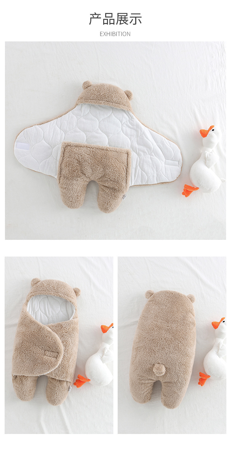 Baby Baby's Blanket Autumn and Winter Thick Lambskin Package Quilt Newborn Baby Anti-Shock Swaddling Baby Newborn Blanket Mother and Child