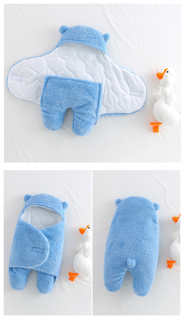 Baby Baby's Blanket Autumn and Winter Thick Lambskin Package Quilt Newborn Baby Anti-Shock Swaddling Baby Newborn Blanket Mother and Child