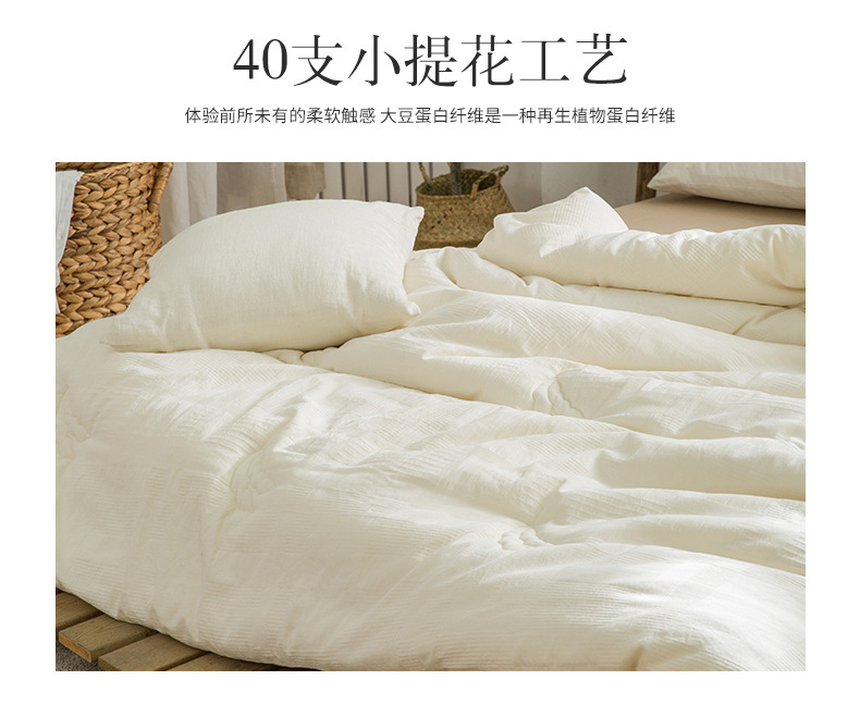 Baby Class A Cotton Soybean Fiber Quilt Four Seasons Air-Conditioning Quilt Thin Double Winter Quilt Quilt for Spring and Autumn Summer Blanket