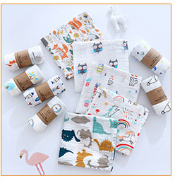 Pure Cotton Gauze Bath Towel Printed High Density Six-Layer Cartoon Wide Edge Children's Quilts Baby Baby's Blanket Cover Blanket Children Towel Quilt