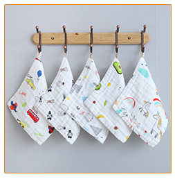 Pure Cotton Gauze Bath Towel Printed High Density Six-Layer Cartoon Wide Edge Children's Quilts Baby Baby's Blanket Cover Blanket Children Towel Quilt
