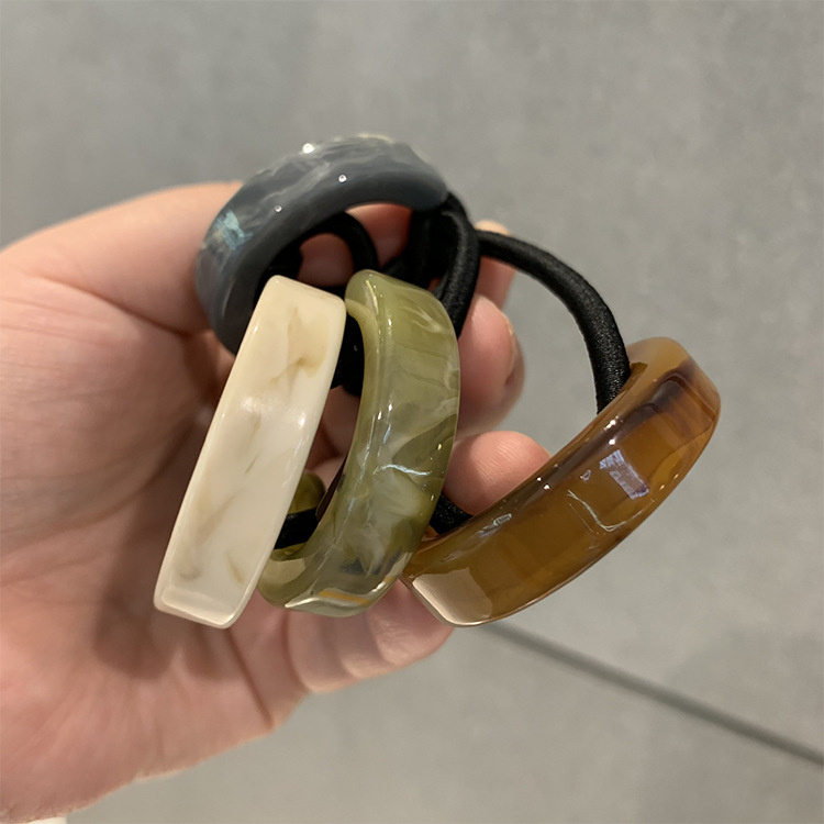 Korean Imported French Style Semicircle Elegant Ponytail Resin Hair Band Ins Cold Style Simple Temperament Head Rope Rubber Band Korean Imported French Style Semicircle Elegant Ponytail Resin Hair Band Ins Cold Style Simple Temperament Head Rope Rubber Band