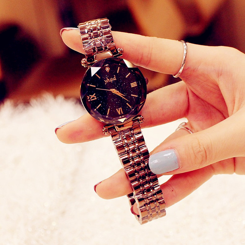 Retro Korean Type High-Profile Figure 2019 Counter Genuine Starry Sky Dial Rome Imported Movement Quartz Waterproof Bracelet Watch Retro Korean Type High-Profile Figure 2019 Counter Genuine Starry Sky Dial Rome Imported Movement Quartz Waterproof Bracelet Watch