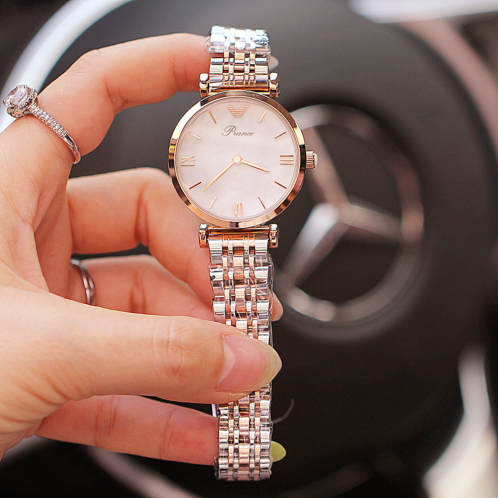 Factory Direct Sales Fashion Retro New Genuine Watch Women&#039;s Roman Steel Belt Imported Movement Waterproof Bracelet Watch