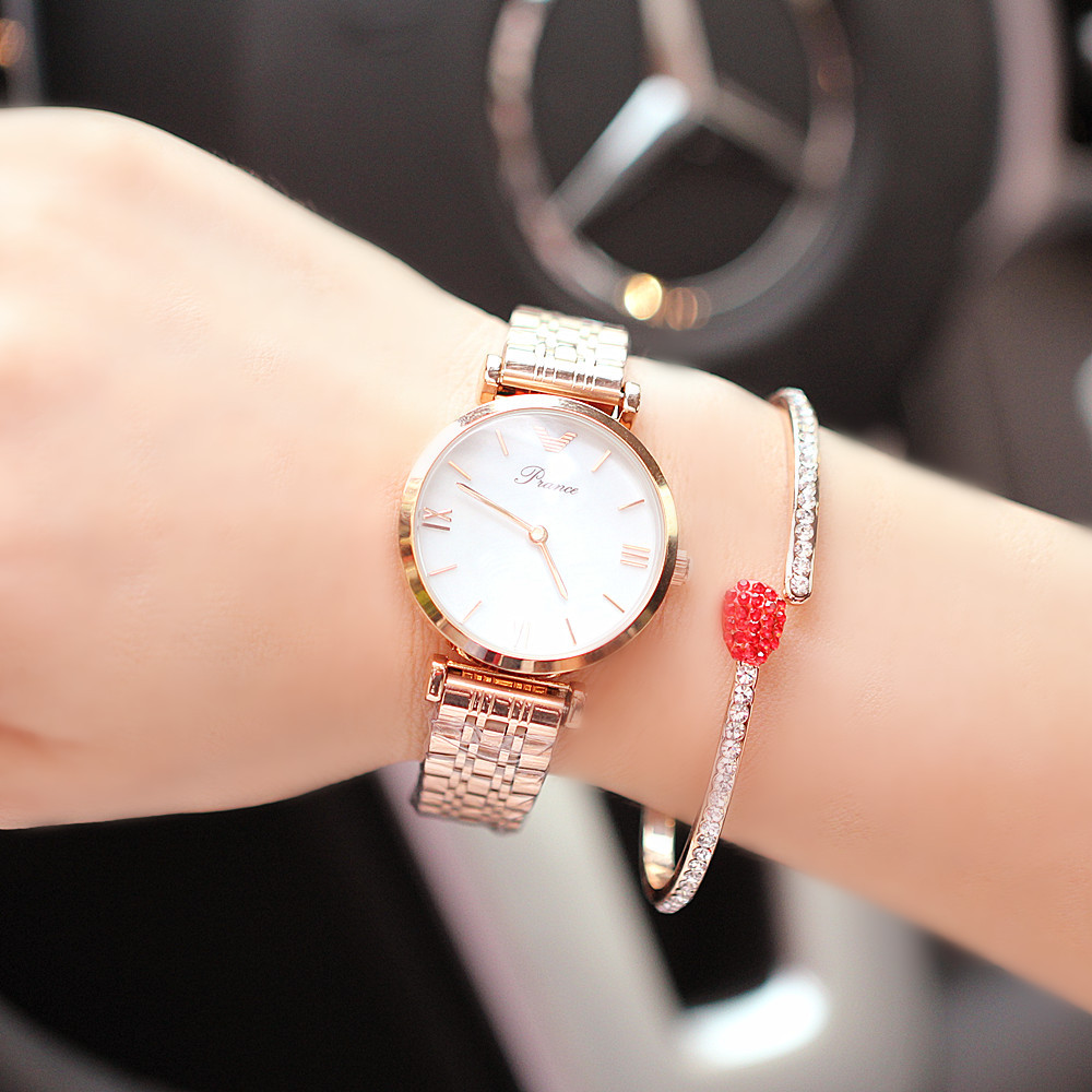 Factory Direct Sales Fashion Retro New Genuine Watch Women's Roman Steel Belt Imported Movement Waterproof Bracelet Watch