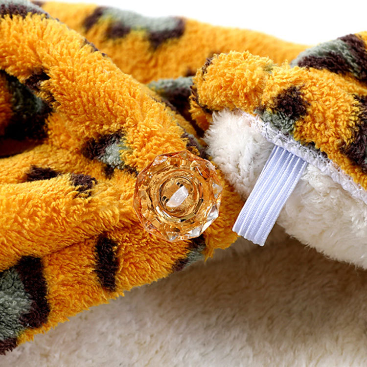 Wholesale Winter Ins New Leopard Print Hair-Drying Cap Absorbent Shampoo Towel Hair Drying Towel Girl Coral Fleece Shower Cap