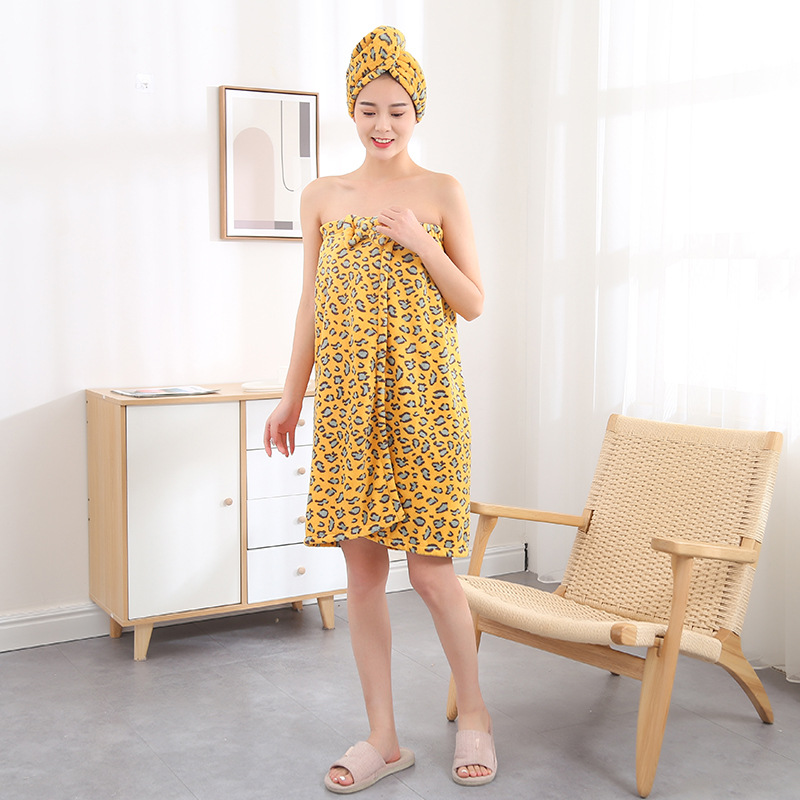 Wholesale Winter Ins New Leopard Print Hair-Drying Cap Absorbent Shampoo Towel Hair Drying Towel Girl Coral Fleece Shower Cap