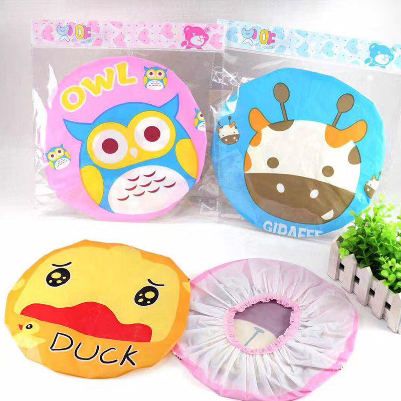 Creative cartoon waterproof small cap waterproof children &#039;s shampoo cap earprotectors baby small cap bathing the head cover