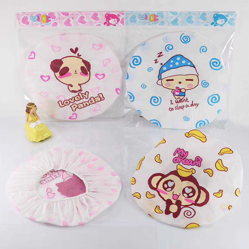 Creative cartoon waterproof small cap waterproof children &#039;s shampoo cap earprotectors baby small cap bathing the head cover