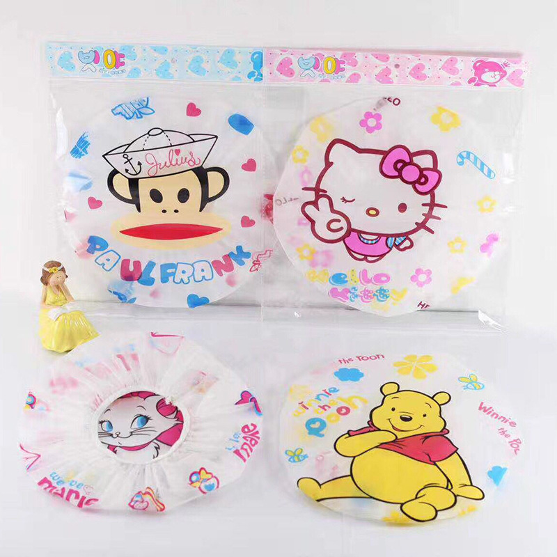 Creative cartoon waterproof small cap waterproof children &#039;s shampoo cap earprotectors baby small cap bathing the head cover