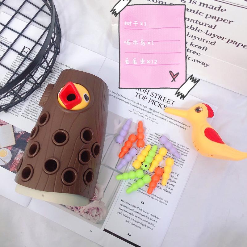 Douyin Same Style Woodpecker Catch Insects Catch Insects Feed Birds Children Intellectual Development Fishing Toys 3-10 Baby