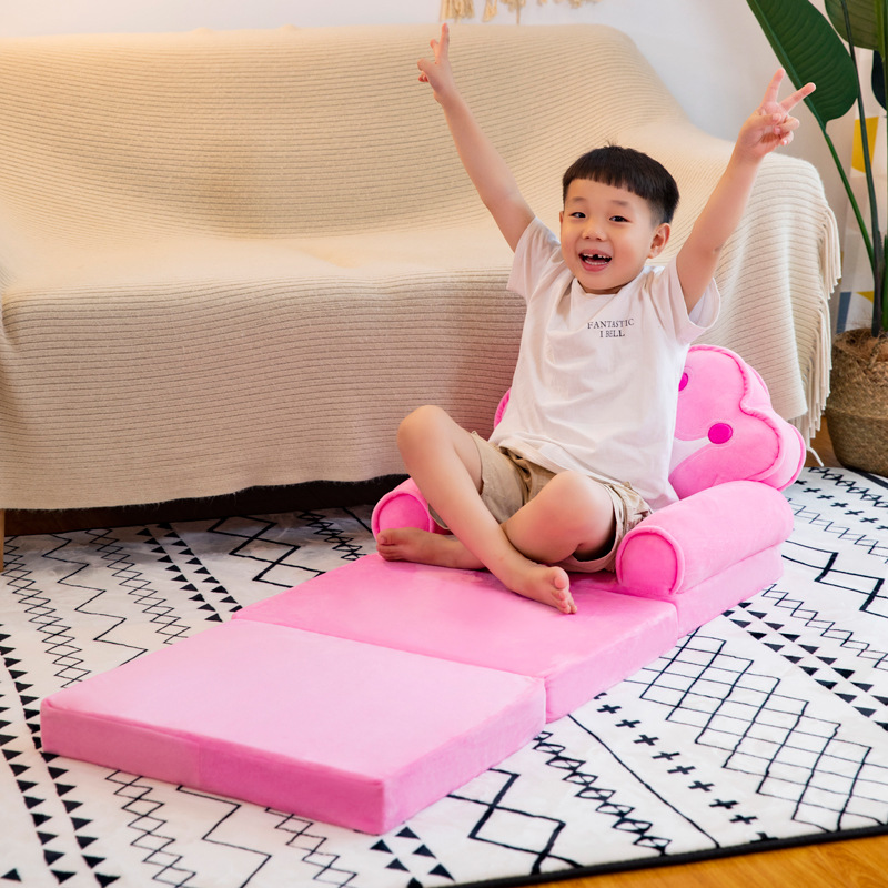 Children&#039;s Folding Sofa Kindergarten Baby Seat Stool Lazy Lying Sleeping Sofa Removable and Washable Hair Generation
