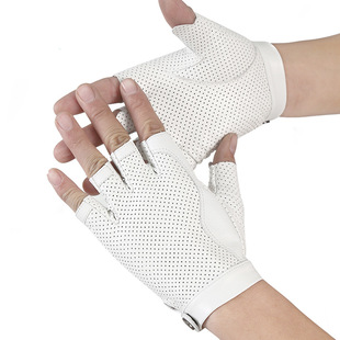 Leather Half Finger Gloves Men's Imported Sheepskin Open Finger Outdoor Riding Motorcycle Tactical Performance Dancing Gloves Wholesale Leather Half Finger Gloves Men's Imported Sheepskin Open Finger Outdoor Riding Motorcycle Tactical Performance Dancing Gloves Wholesale