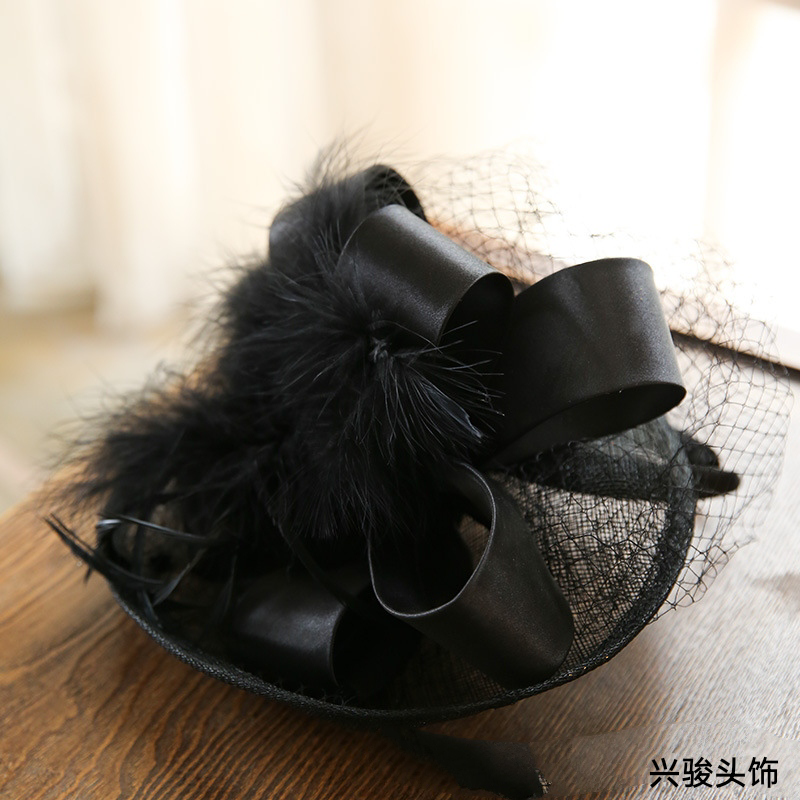 High-End British J Imported Cambric Top Hat Dinner Girl&#039;s Cap Bridal Wedding Headdress Studio Photography Hair Accessories Cambric