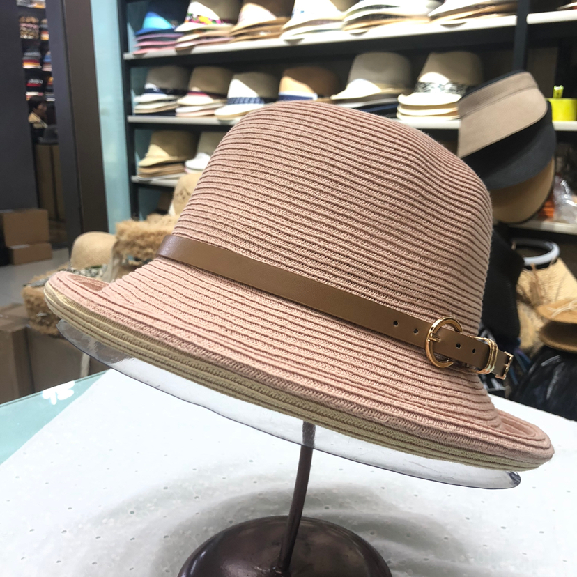 Japanese Imported Thin Braid Two-Color Flanging Sun Hat Women's Retro Foldable Basin Hat Sun Hat Casual Hat Face Small