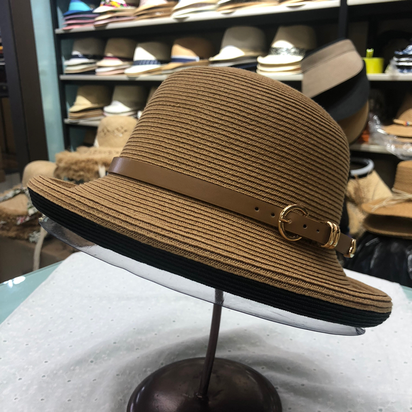 Japanese Imported Thin Braid Two-Color Flanging Sun Hat Women's Retro Foldable Basin Hat Sun Hat Casual Hat Face Small