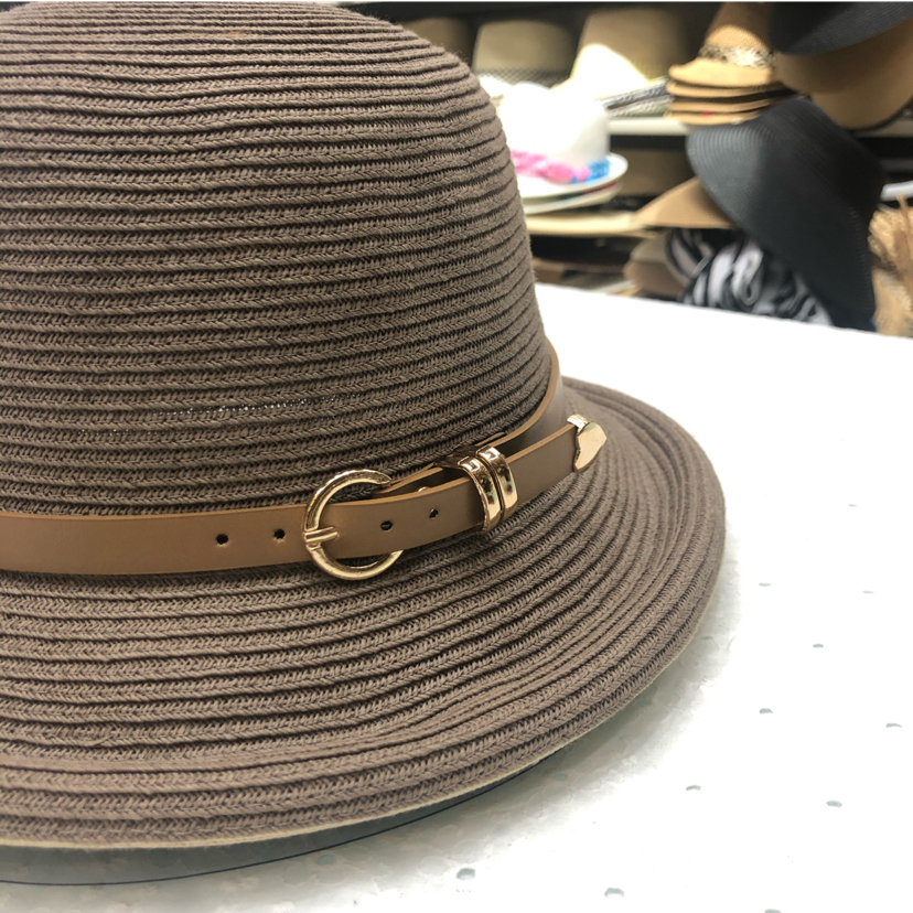 Japanese Imported Thin Braid Two-Color Flanging Sun Hat Women's Retro Foldable Basin Hat Sun Hat Casual Hat Face Small