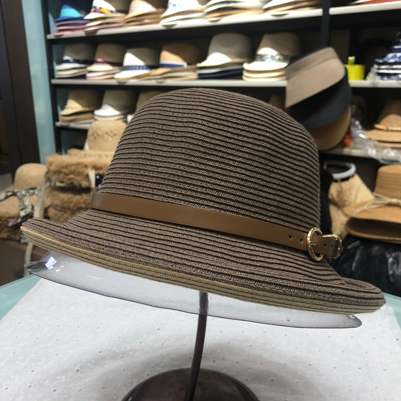 Japanese Imported Thin Braid Two-Color Flanging Sun Hat Women's Retro Foldable Basin Hat Sun Hat Casual Hat Face Small