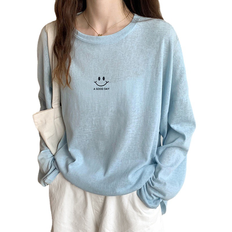 Sun Protection Clothing for Women 2021 New Ice Silk Summer Mask T-shirt for Women Long Sleeve Thin Korean Loose Korean Top Fashion