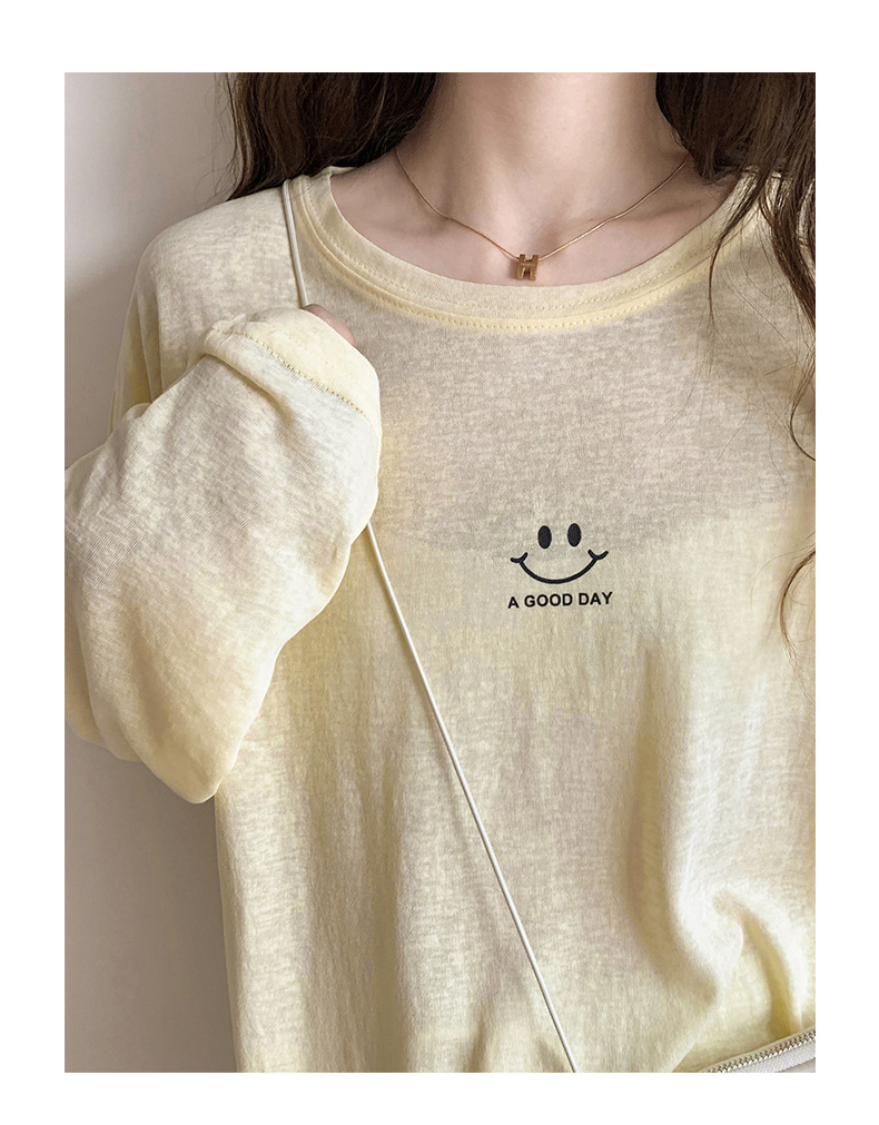 Sun Protection Clothing for Women 2021 New Ice Silk Summer Mask T-shirt for Women Long Sleeve Thin Korean Loose Korean Top Fashion
