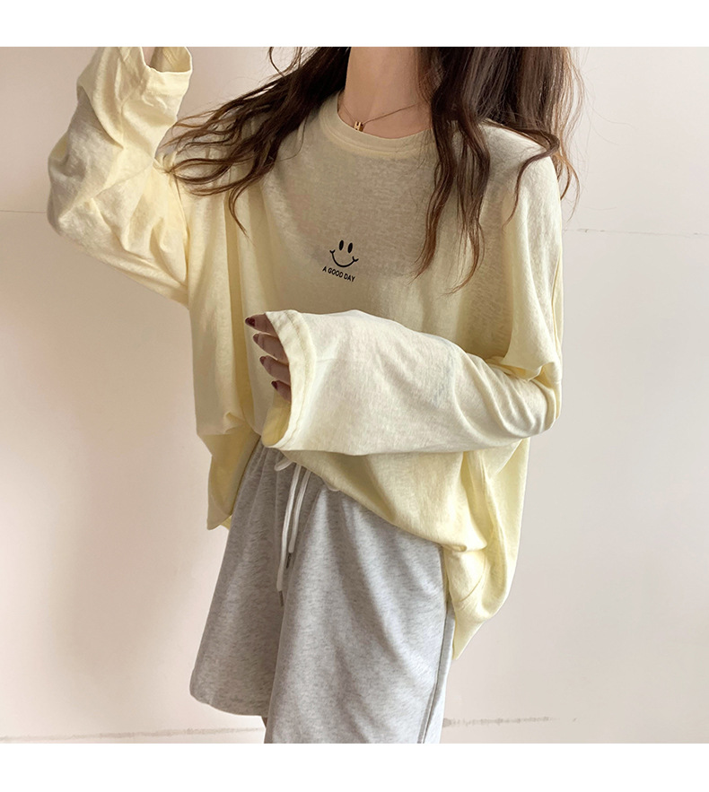 Sun Protection Clothing for Women 2021 New Ice Silk Summer Mask T-shirt for Women Long Sleeve Thin Korean Loose Korean Top Fashion
