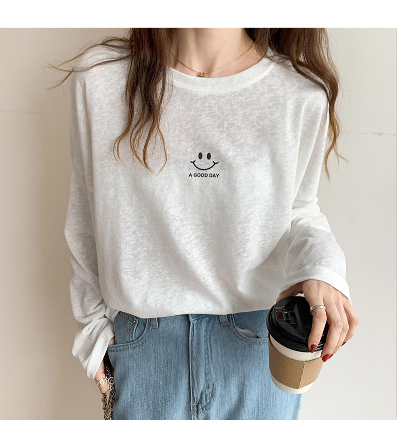 Sun Protection Clothing for Women 2021 New Ice Silk Summer Mask T-shirt for Women Long Sleeve Thin Korean Loose Korean Top Fashion