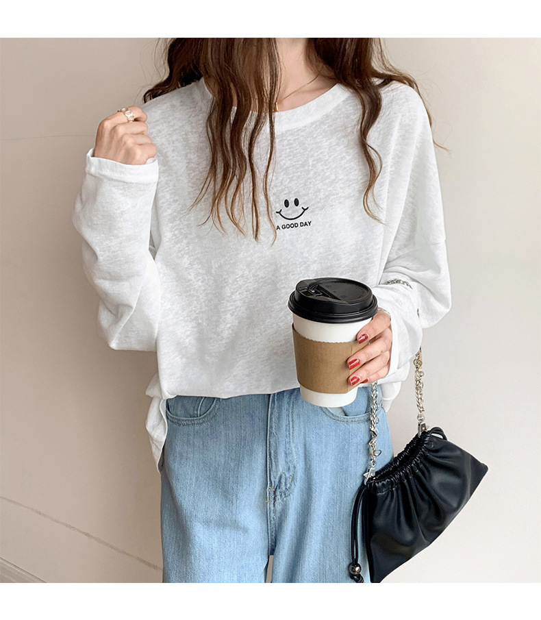 Sun Protection Clothing for Women 2021 New Ice Silk Summer Mask T-shirt for Women Long Sleeve Thin Korean Loose Korean Top Fashion