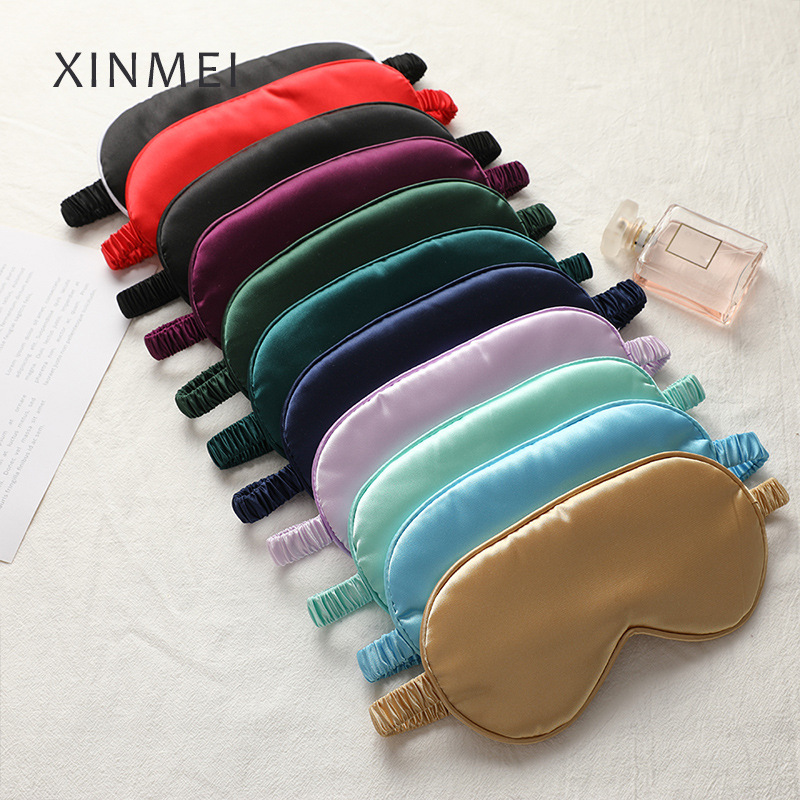 New Double-Sided Imitation Silk Sleeping Eye Mask Shading Elastic Bandage Travel Lunch Break Eye Mask Aviation Eye Shield Factory