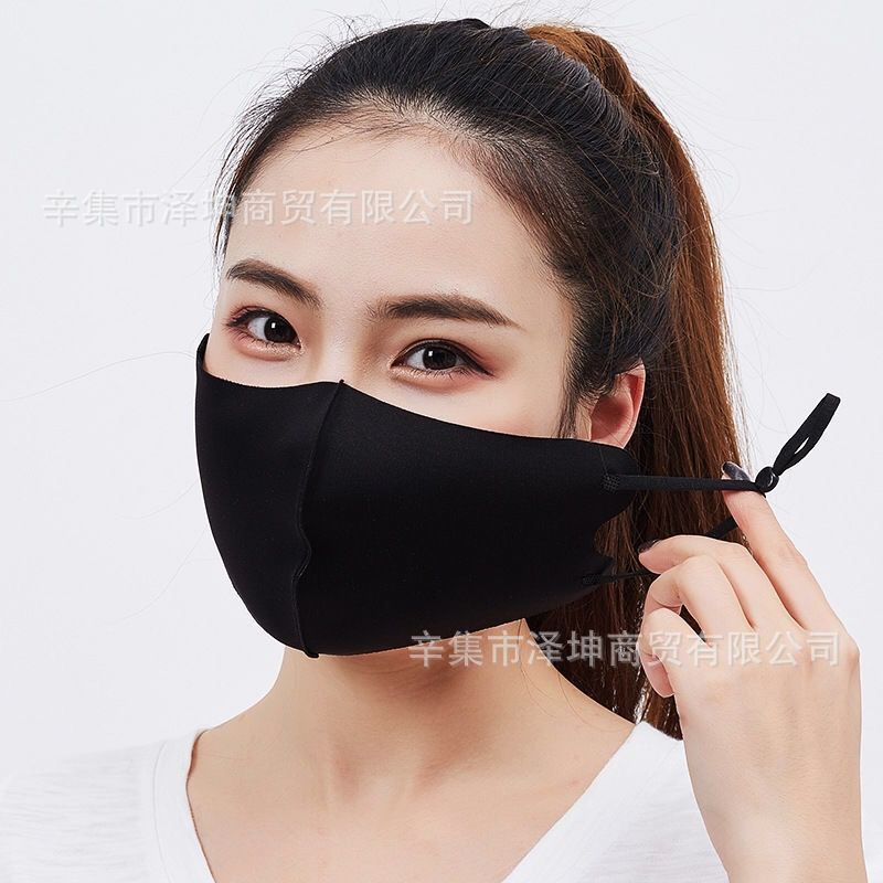 Factory Wholesale Knitted ICE Cotton Mask Dustproof Washed Ice Silk Sunscreen Mask Breathable Men's and Women's Cloth Mask Customization
